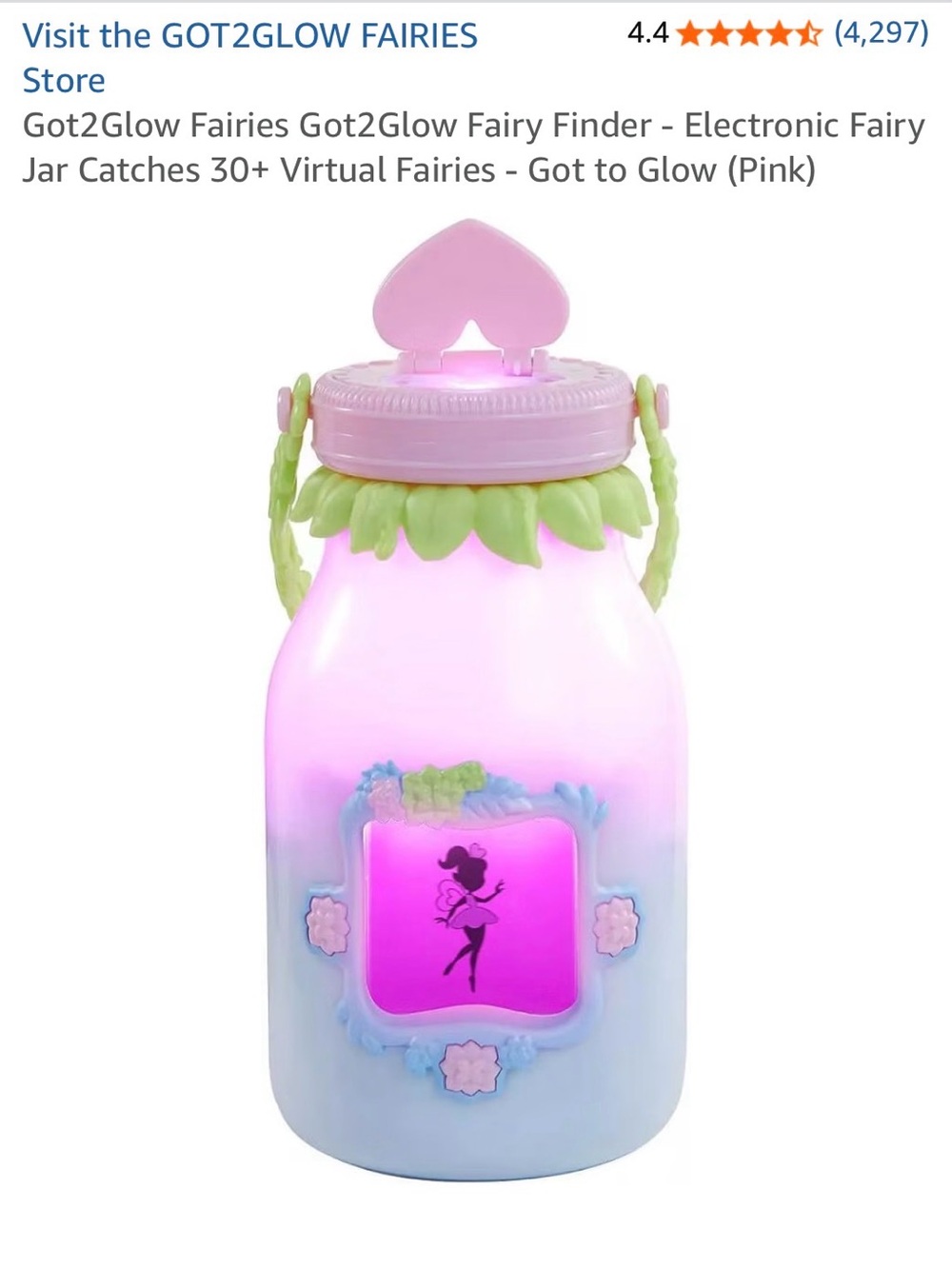 Got2Glow Pink Fairy Jar Light - Electronic Fairy Finder